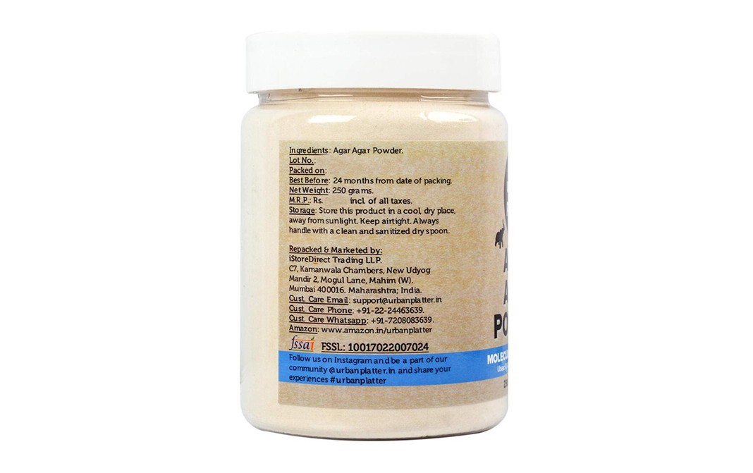 Urban Platter Agar Agar Powder    Plastic Jar  250 grams
